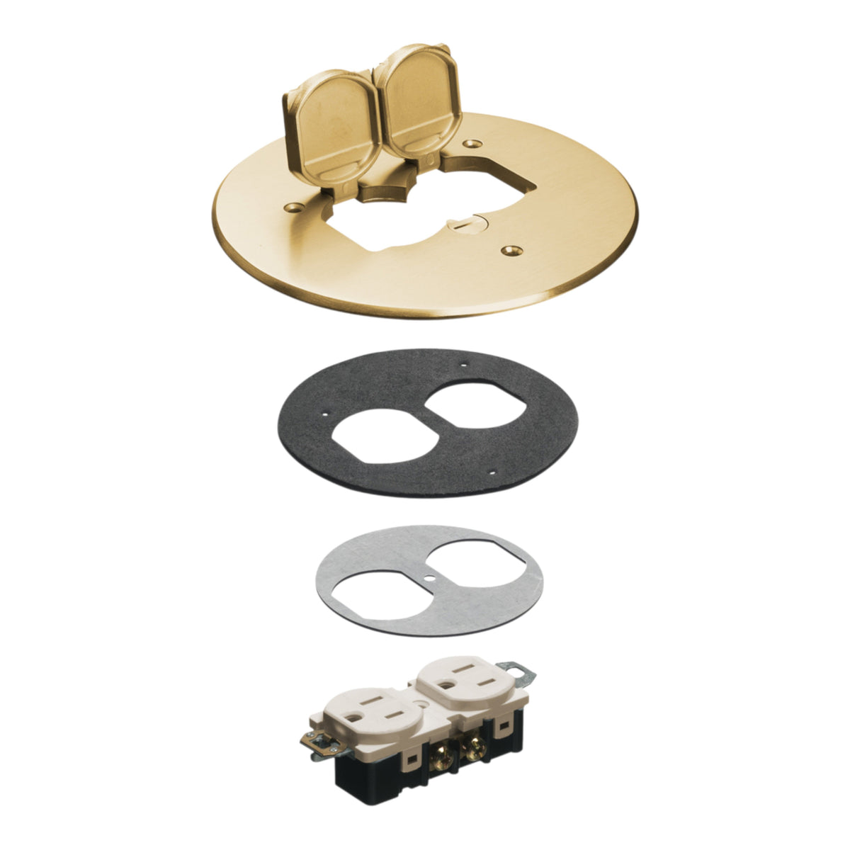 Arlington FLB6230MBLR 6-Inch Round Brass Floor Box Cover Kit - Image 3