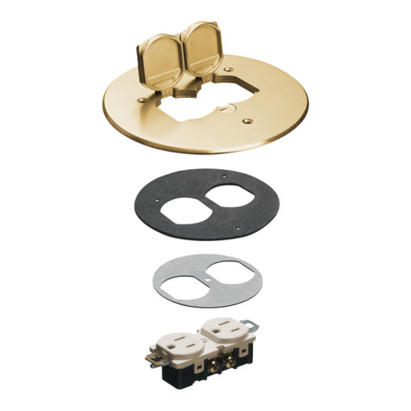 Arlington FLB6230MBLR 6-Inch Round Brass Floor Box Cover Kit - Image 3