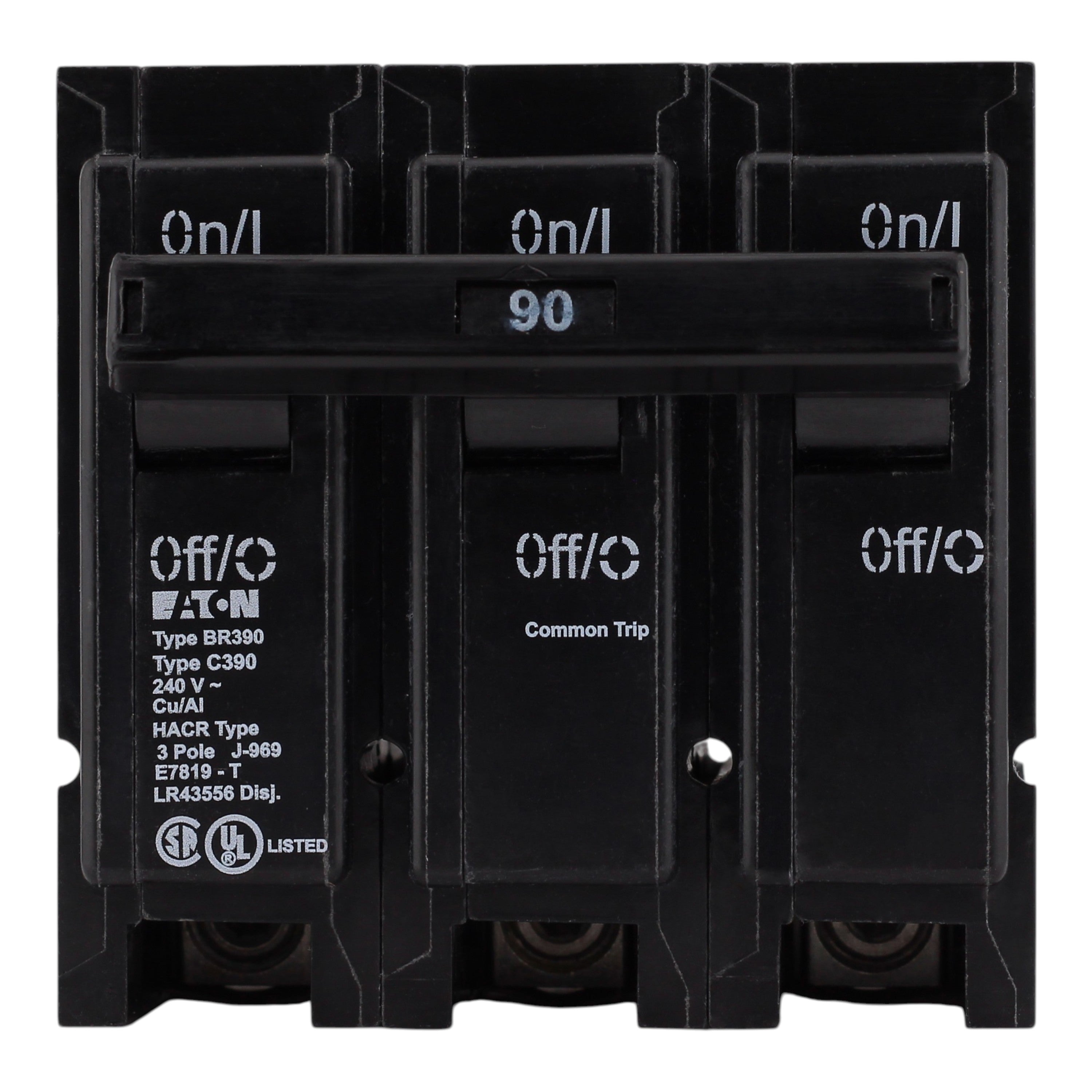 Eaton BR, BR390, 90A, 3P, 240V, Thermal Magnetic, Circuit Breaker - Image 3