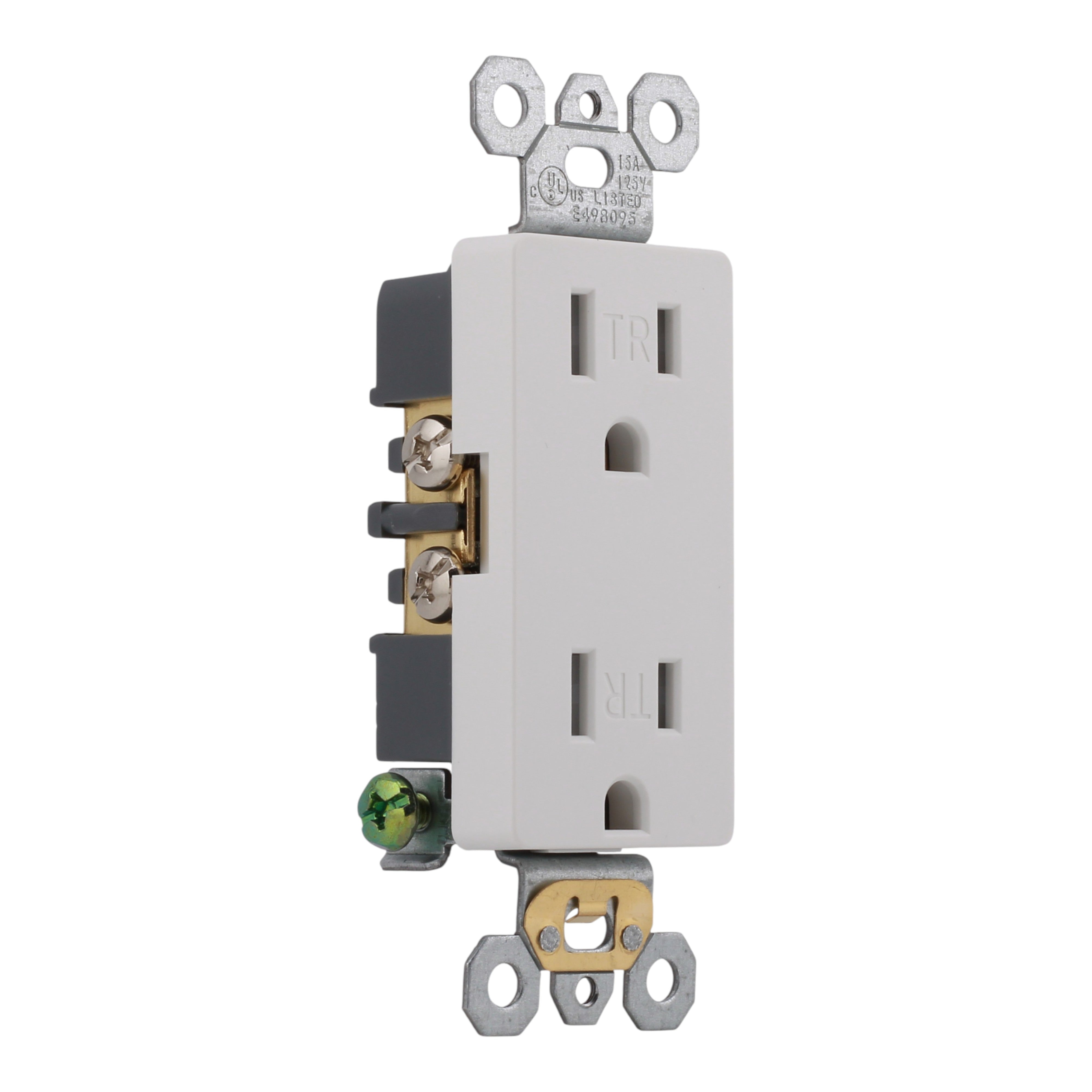 RES POWER 15A 125V Tamper-Resistant Decorator Duplex Receptacle cULus Listed White - Image 2