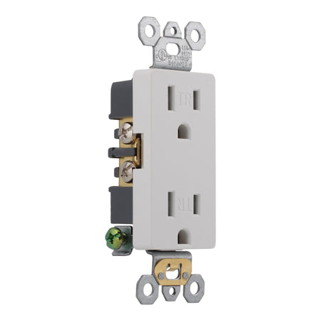 RES POWER 15A 125V Tamper-Resistant Decorator Duplex Receptacle cULus Listed White - Image 2