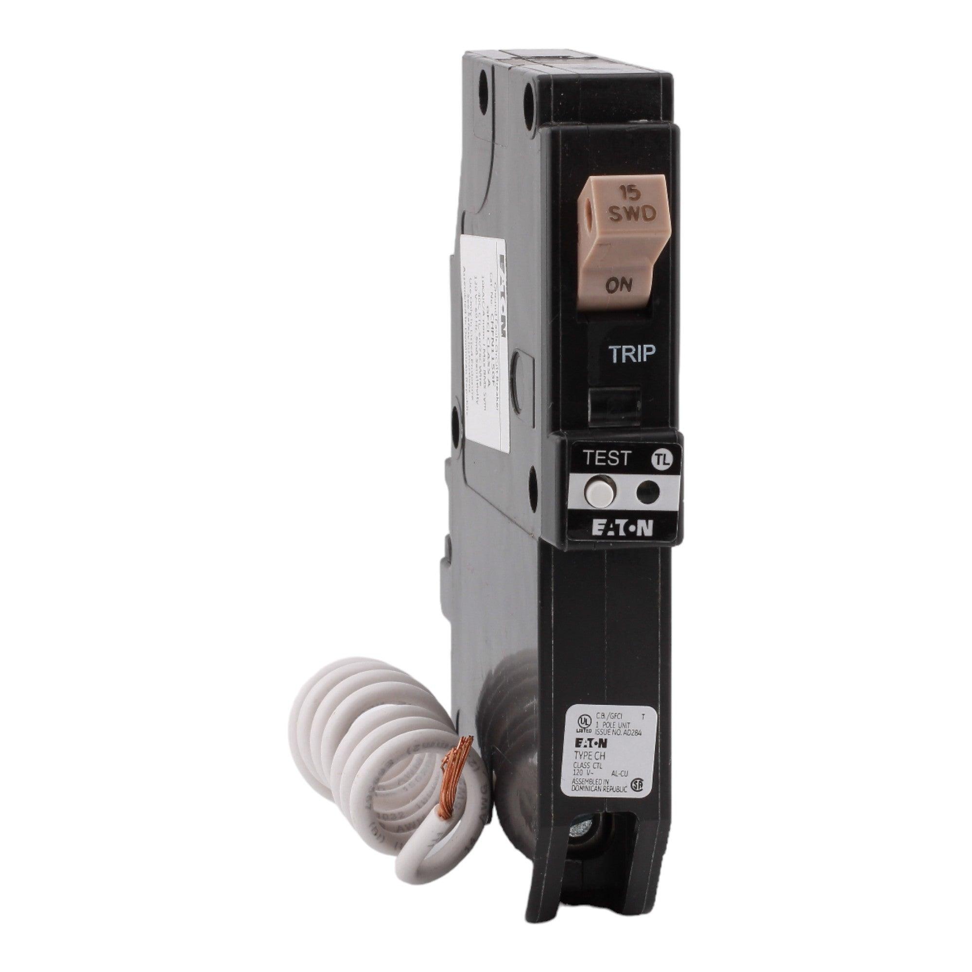 Eaton CHFN115GF 15 Amp Single Pole 120V Pigtail-Neutral GFCI Ground Fault Circuit Breaker UL - Image 2