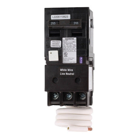 Siemens QF220A 20 Amps 120/240 Volts Double Pole Ground Fault Circuit Breaker (GFCI), Pigtail Neutral for QP Panels - Image 2