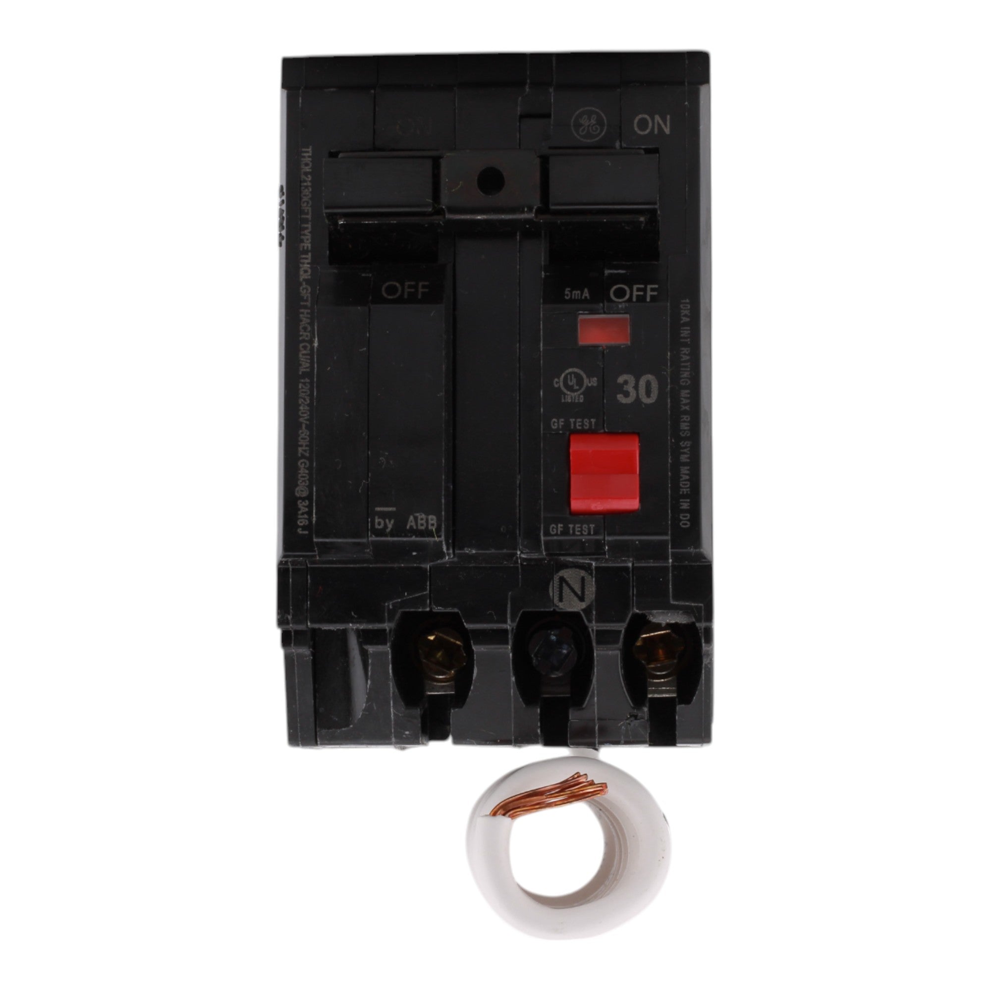 GE THQL2130GFT 30 Amps 120/240 Volts Two-Pole GFCI Circuit Breaker Pigtail Connection for Load Centers - Image 2