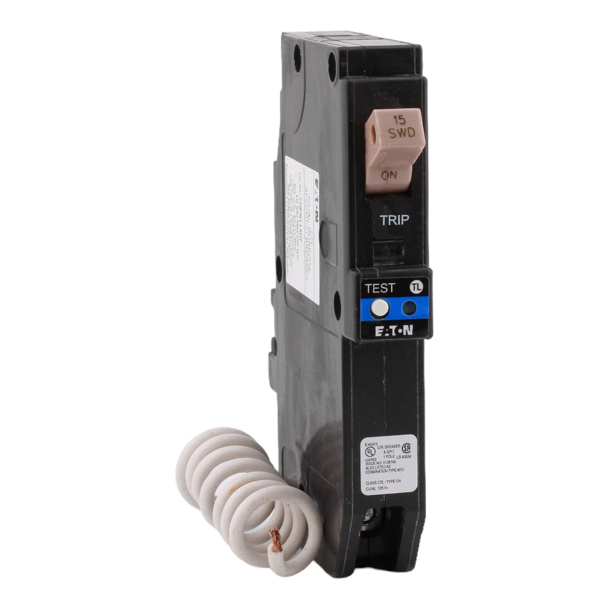 Eaton CH CHFN115DF 15A 1P 120V AFCI/GFCI Pigtail Neutral Circuit Breaker - Image 2