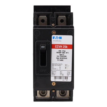 Eaton CCVH2150X, 150A, 120/240V, 2-Pole Tenant Main Circuit Breaker, 25 kAIC, for Type ECC Unit Enclosures - Image 3