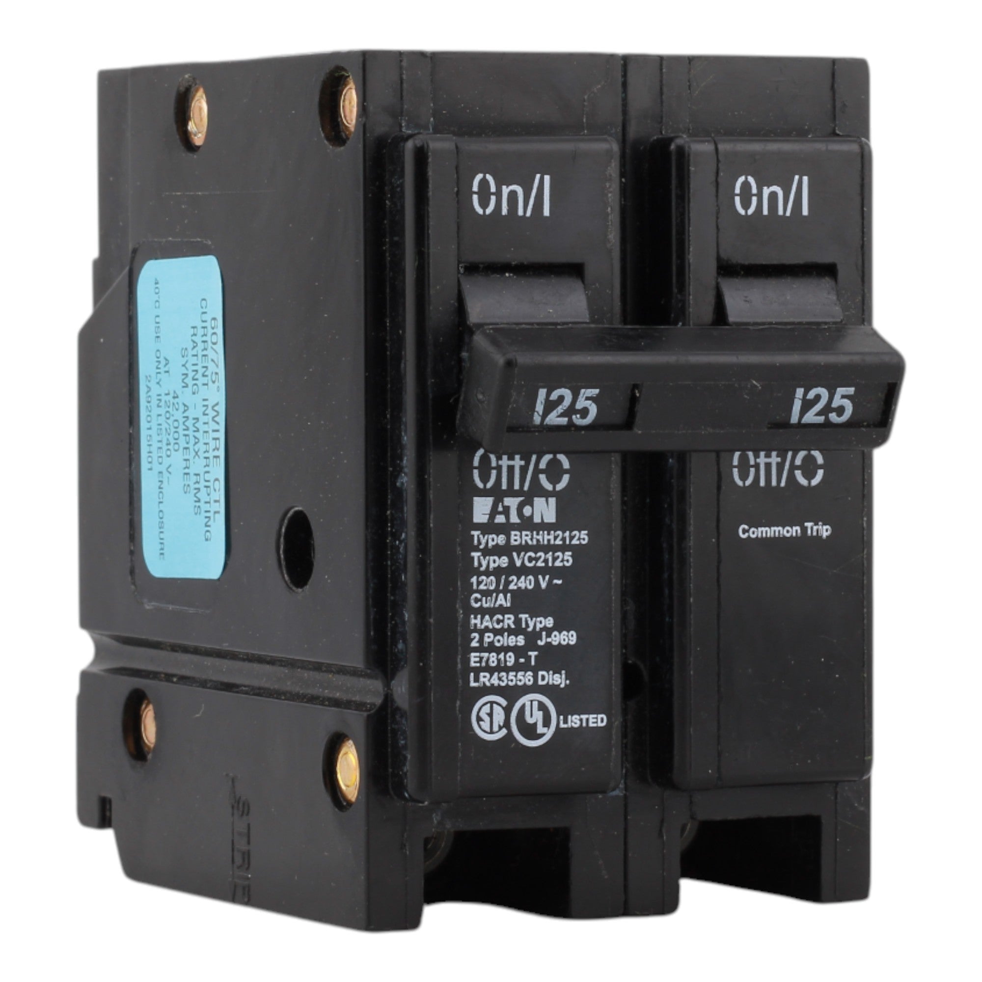 Eaton BR BRHH2125 125A 2P 120/240V Circuit Breaker