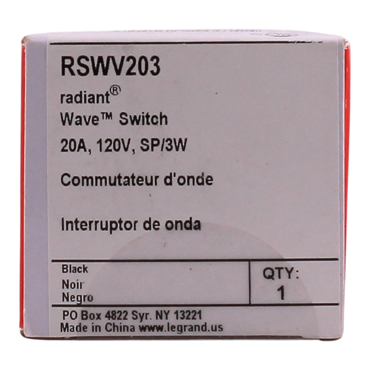 Legrand radiant RSWV203 20A Touchless Wave Switch Black - Image 3