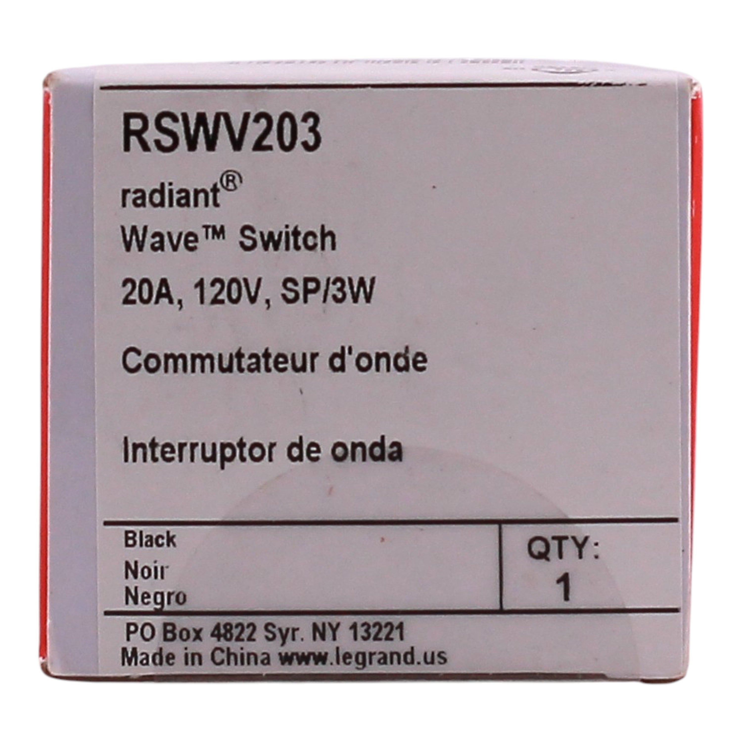 Legrand radiant RSWV203 20A Touchless Wave Switch Black - Image 3
