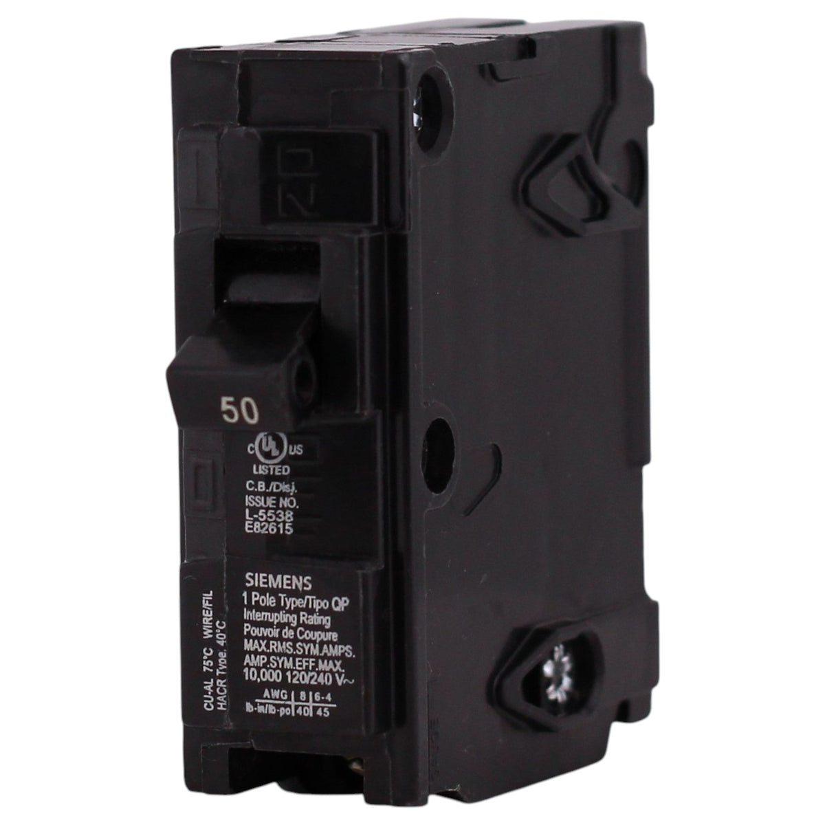 Siemens QP, Q150, 50A, 1P, 120V, Thermal Magnetic, Plug-In, Circuit Breaker - Image 4
