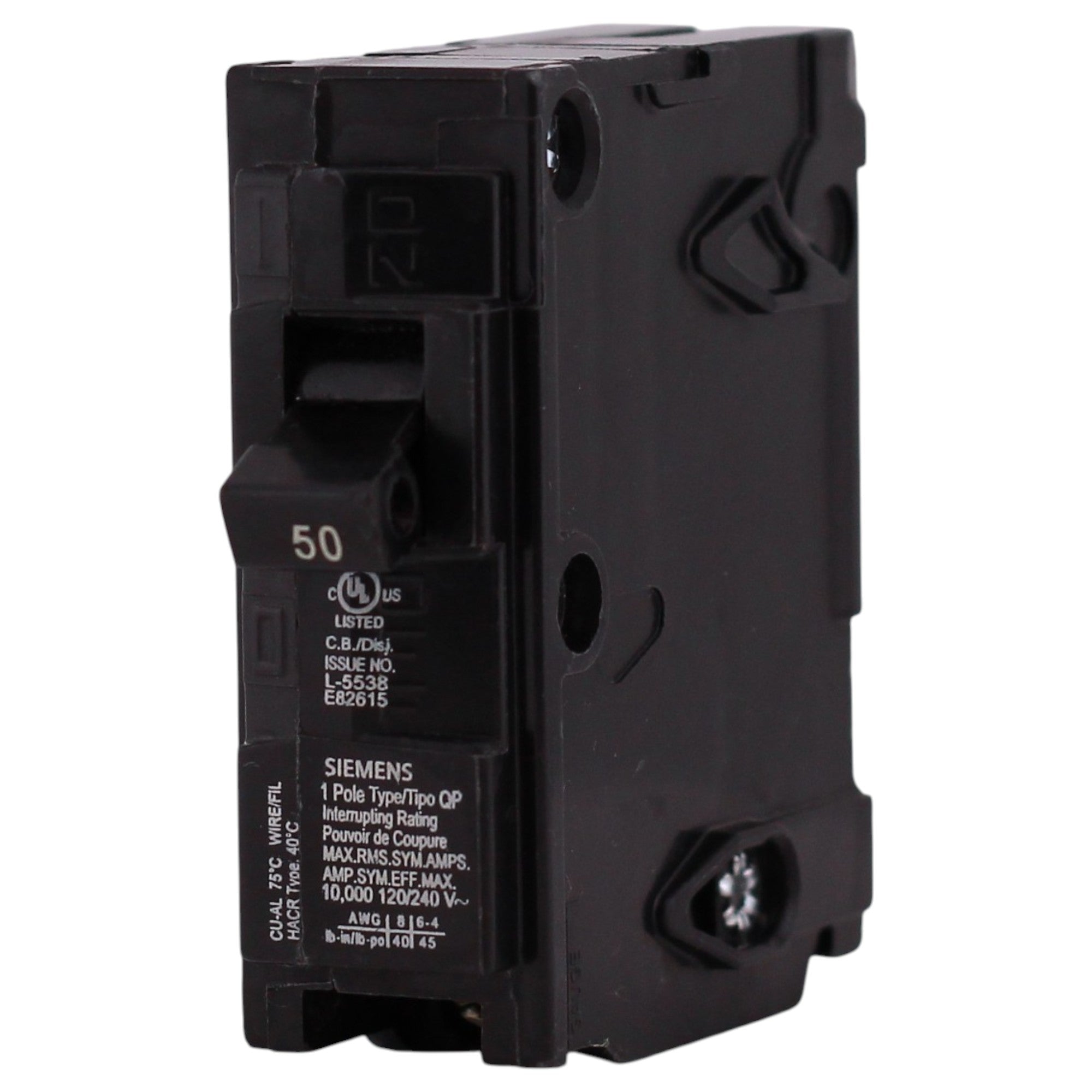 Siemens QP, Q150, 50A, 1P, 120V, Thermal Magnetic, Plug-In, Circuit Breaker - Image 4