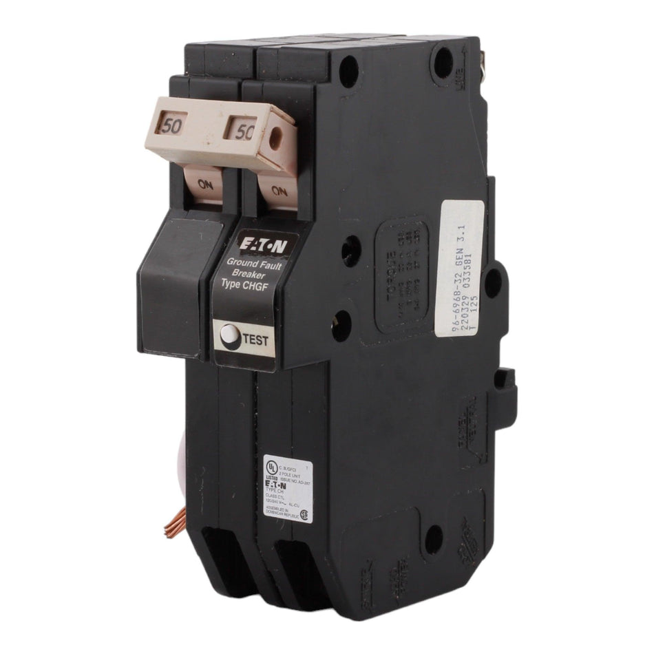 Eaton CH CHN250GF 50A 2P 120/240V GFCI Pigtail Neutral Circuit Breaker - Image 2
