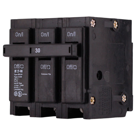 Eaton BR, BR330, 30A, 3P, 240V, Thermal Magnetic, Plug-On, Circuit Breaker - Image 3