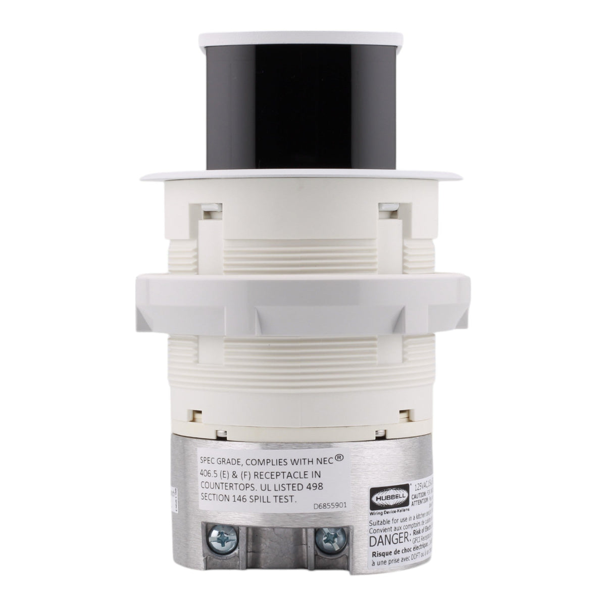 Hubbell Wiring, RCT200W, 15 Amps, 125 Volts, 2-Pole, Kitchen Counter Receptacle, Surface Mount, Tamper Resistant, White - Image 4