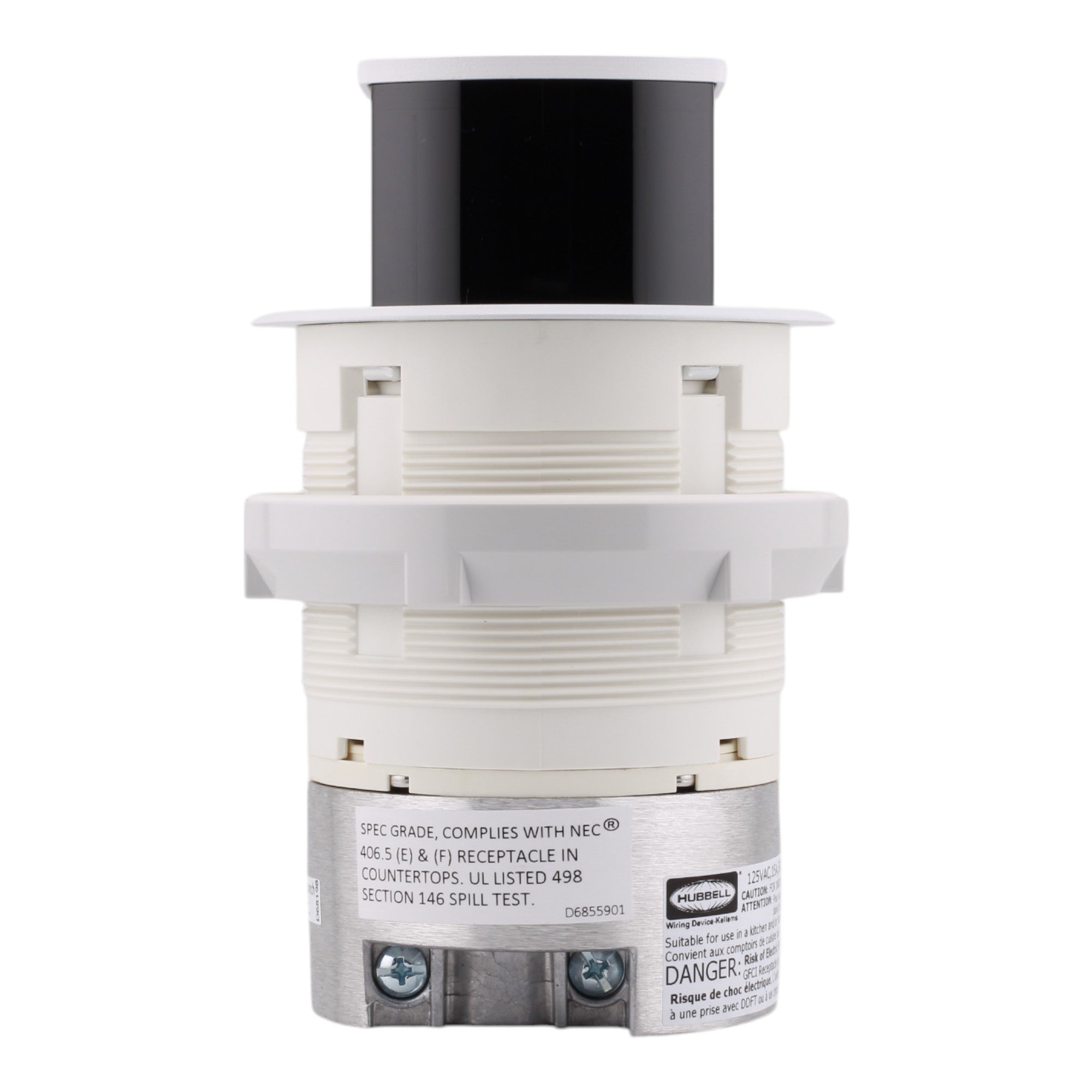Hubbell Wiring, RCT200W, 15 Amps, 125 Volts, 2-Pole, Kitchen Counter Receptacle, Surface Mount, Tamper Resistant, White - Image 4