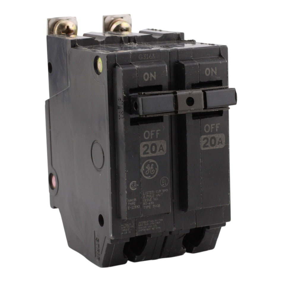 GE THQB2120 20A 2P 120/240V 10kA Circuit Breaker