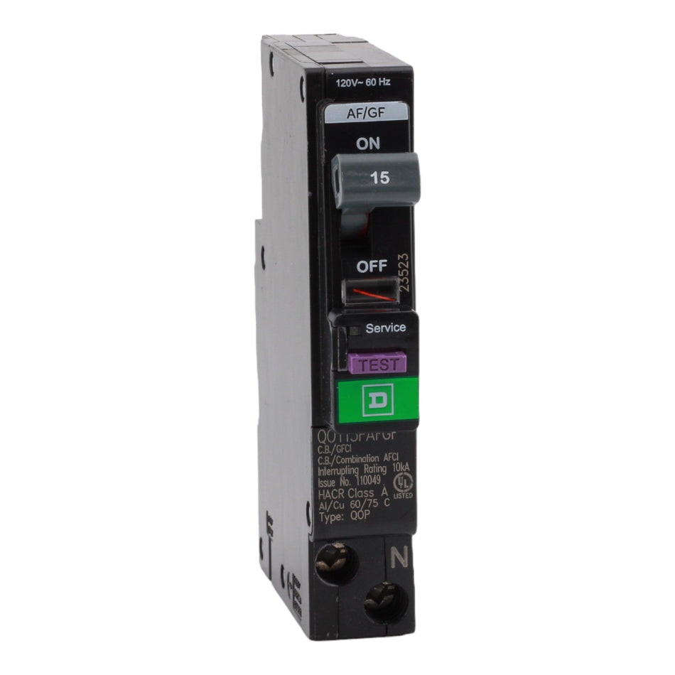 Square D QO QO115PAFGF 15A 1P 120V AFCI/GFCI Plug on Neutral Circuit Breaker - Image 2