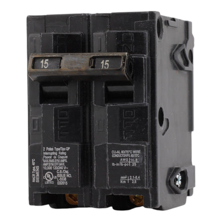 Siemens Q215 15 Amps 120/240 Volts Double Pole Thermal Magnetic Circuit Breaker, Plug-In Mount - Image 3