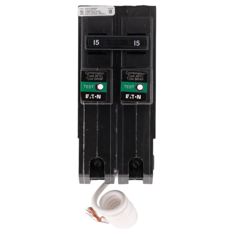 Eaton BR, BRL215CAF, 15A, 2P, 120/240V, AFCI, Pigtail Neutral, Circuit Breaker - Image 2