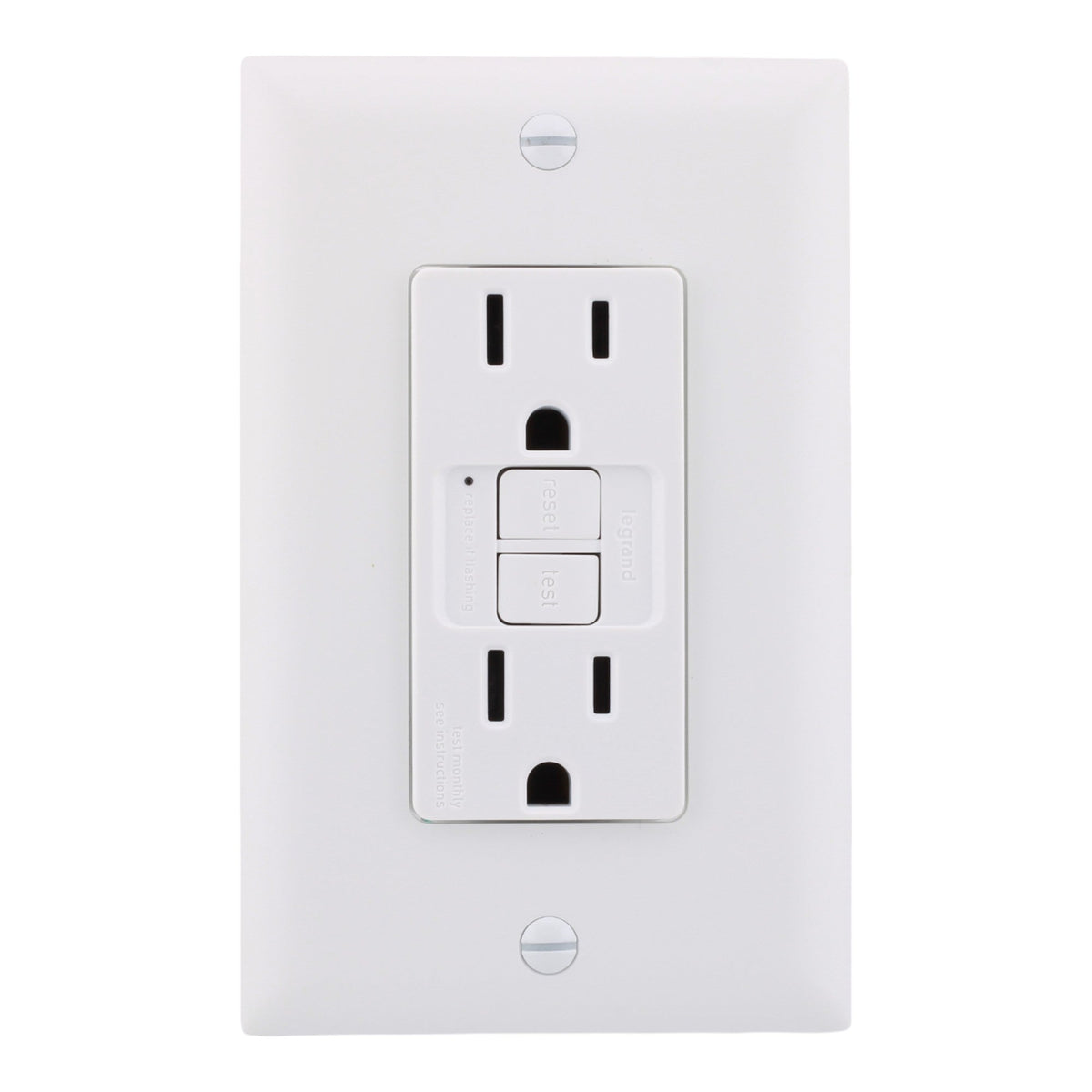 Legrand 1597TRW 15A 125V Tamper-Resistant Duplex GFCI Receptacle White