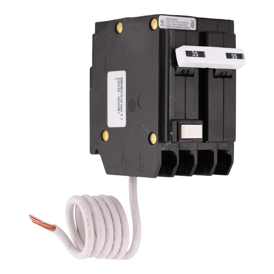 Eaton BR, GFTCB235, 35A, 2P, 120/240V, GFCI, Pigtail Neutral, Circuit Breaker