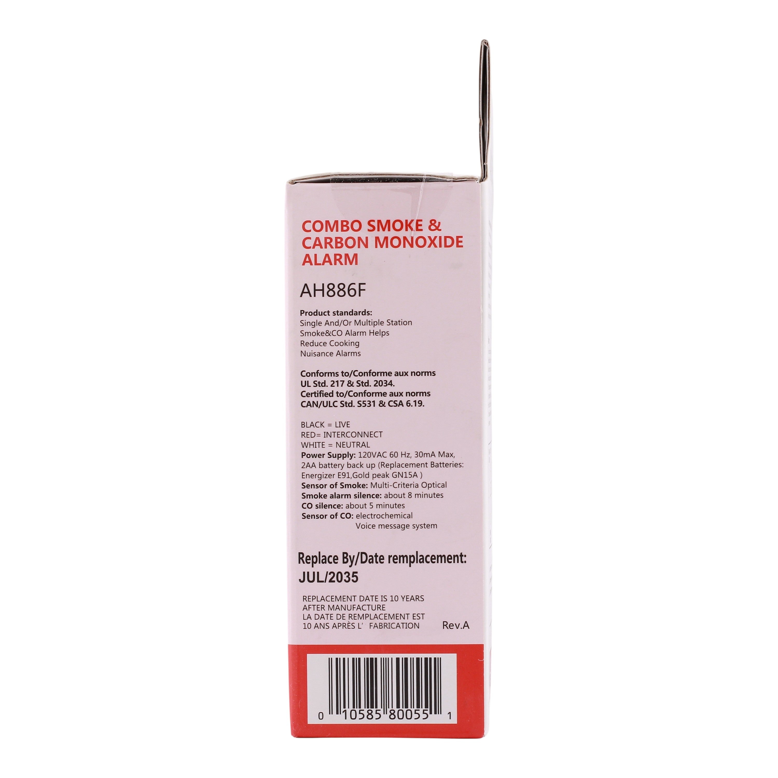 AH Lighting, AH886F, Combo Smoke & CO Alarm, 120V, Hardwired, 9V Backup, Interconnectable - Image 6