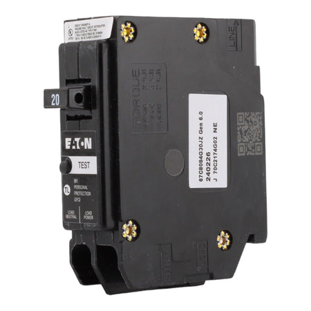 Eaton BR BRP120GF 20A 1P 120/240V GFCI Plug-On Neutral Circuit Breaker - Image 2