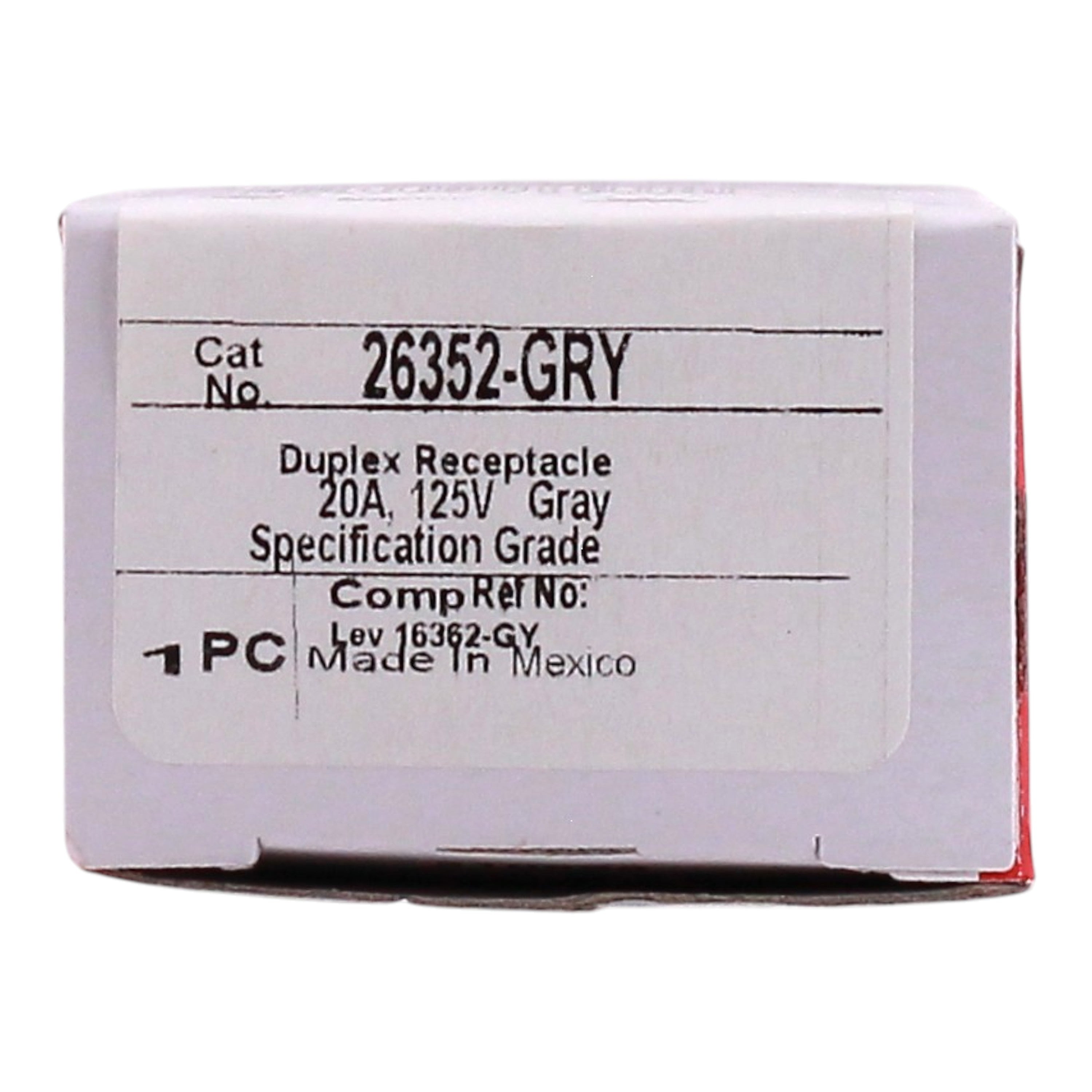 Pass & Seymour, 26352GRY, 20A, 125V, NEMA 5-20R, Decorator Duplex Receptacle, Gray - Image 4