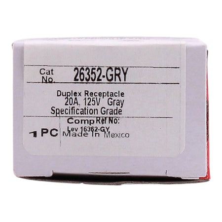 Pass & Seymour, 26352GRY, 20A, 125V, NEMA 5-20R, Decorator Duplex Receptacle, Gray - Image 4