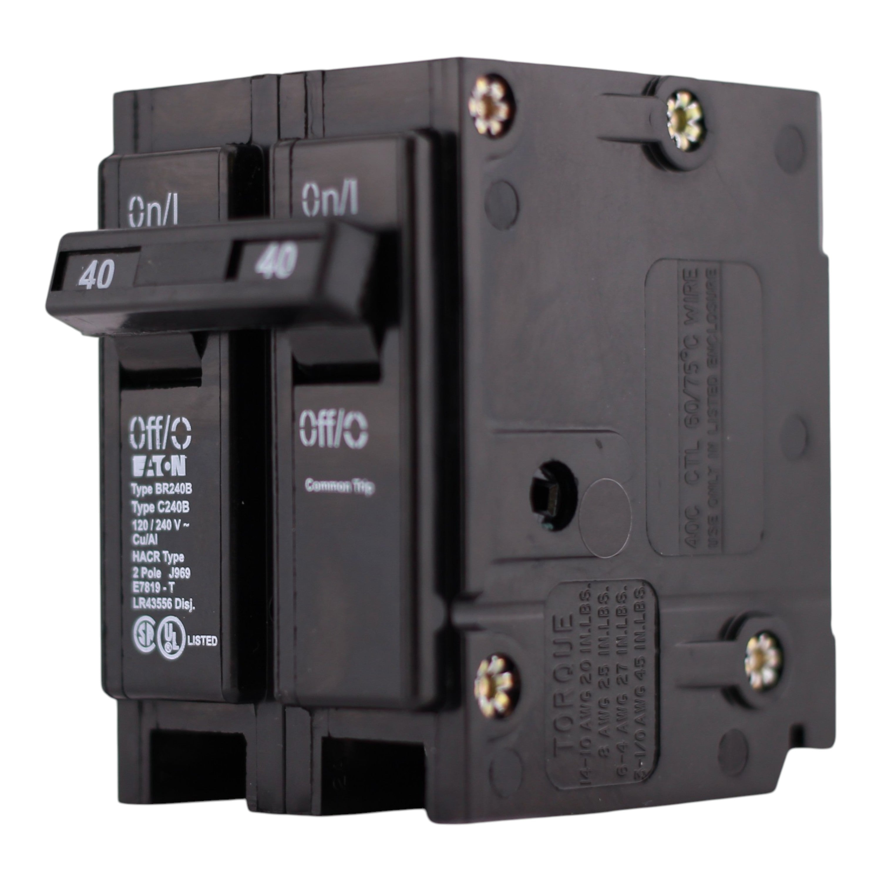 Eaton BR, BR240B, 40A, 2P, 120/240V, Thermal Magnetic, Circuit Breaker - Image 2