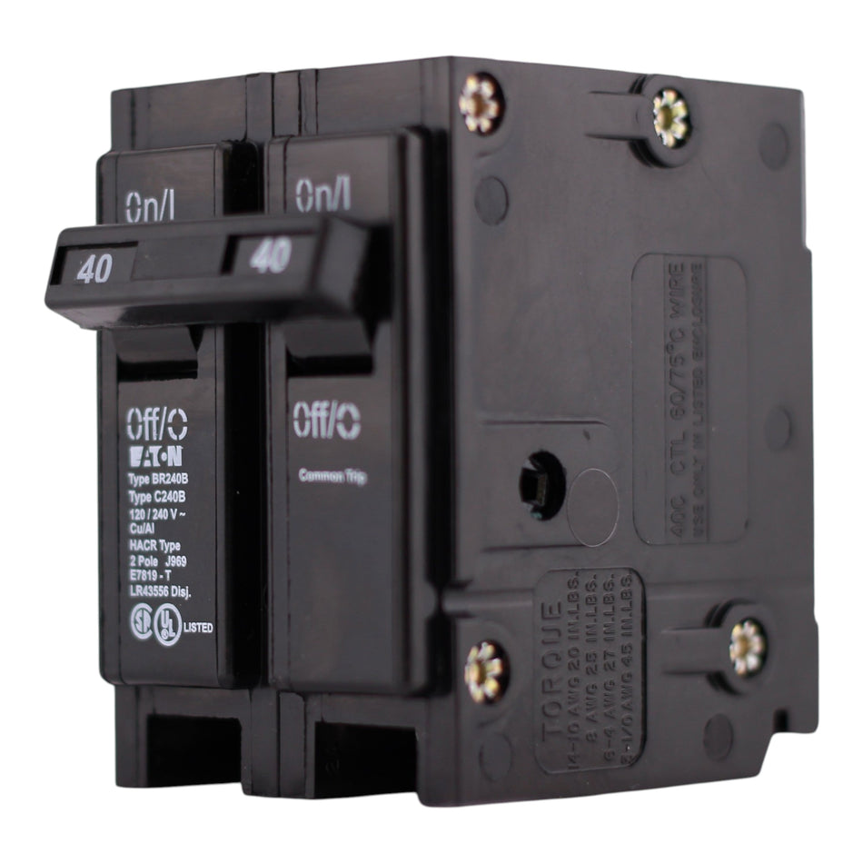 Eaton BR, BR240B, 40A, 2P, 120/240V, Thermal Magnetic, Circuit Breaker - Image 2