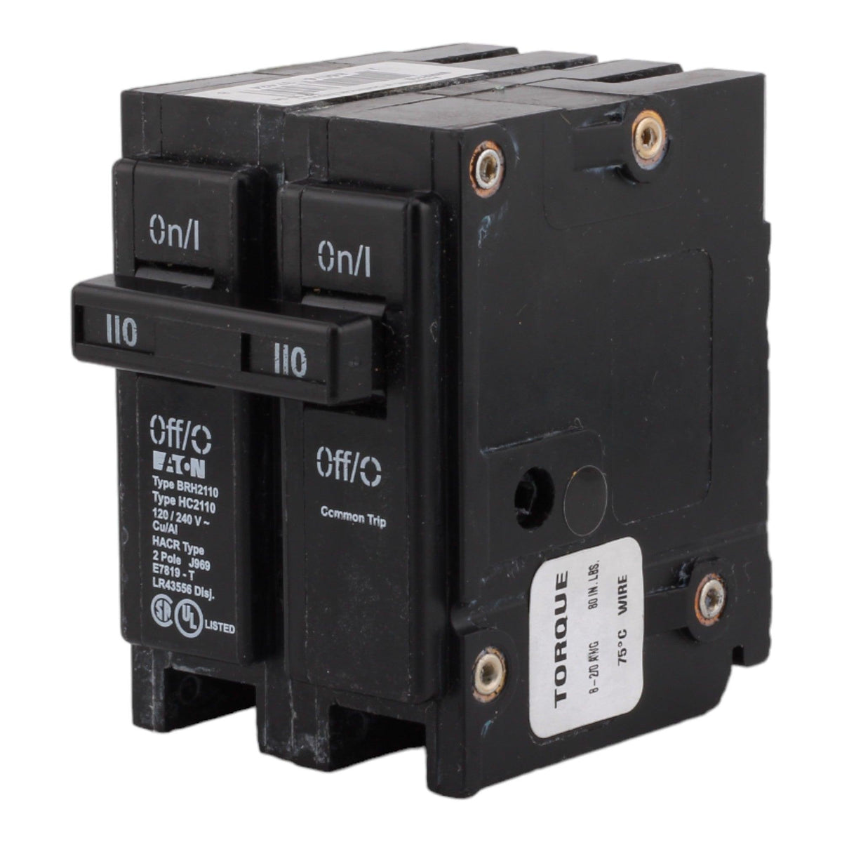 Eaton BRH2110 110 Amp Double Pole 240V Plug-In Standard Trip Circuit Breaker UL - Image 3
