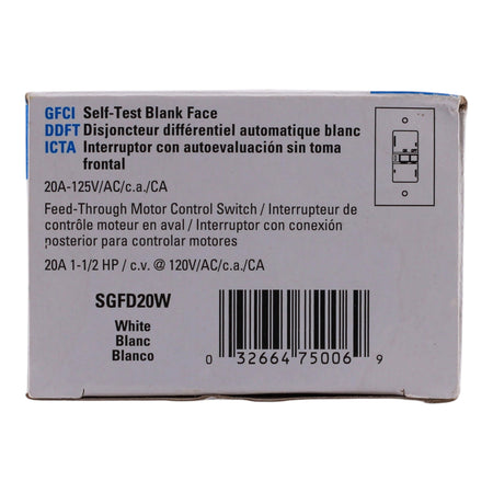 Eaton Arrow Hart, SGFD20W, 20A, 2P, 125V, GFCI, Blankface, Self-Test, Receptacle - Image 11