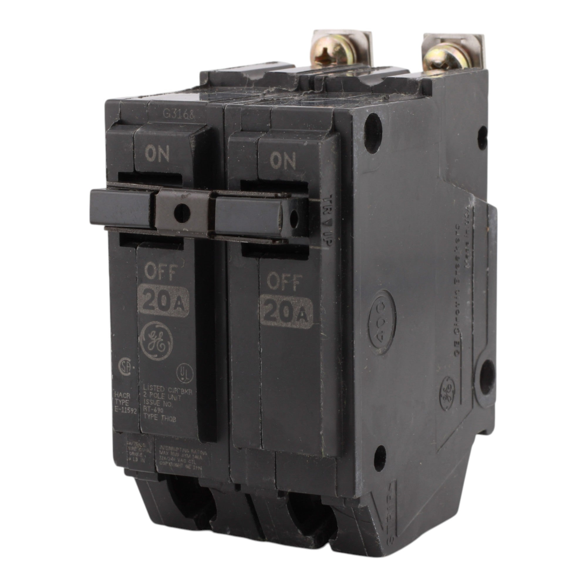 GE THQB2120 20A 2P 120/240V 10kA Circuit Breaker - Image 3