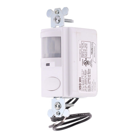 Sensor Switch, WSDWH, 120/277V, PIR Wall Switch Sensor, White - Image 2