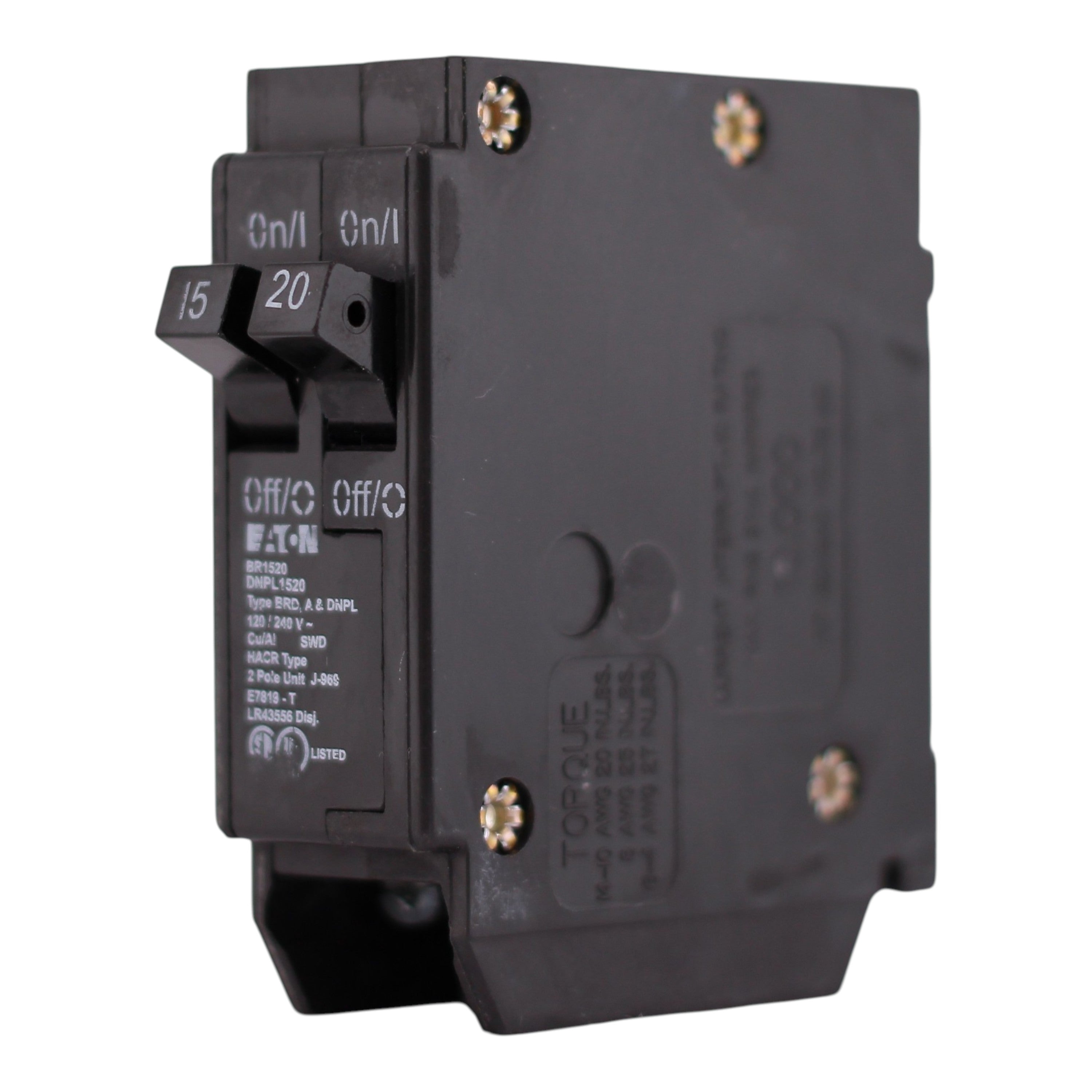 Eaton BR, BR1520, 15/20A, 1P, 120/240V, Tandem, Circuit Breaker - Image 2
