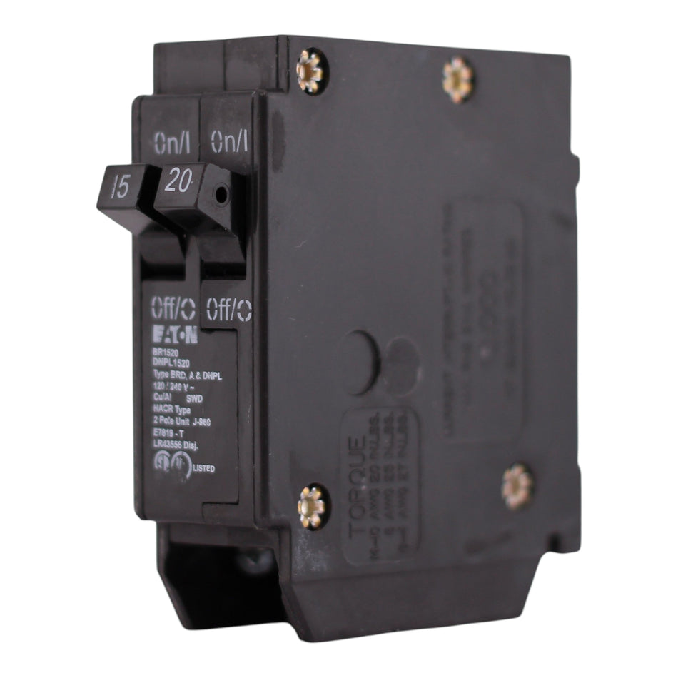 Eaton BR, BR1520, 15/20A, 1P, 120/240V, Tandem, Circuit Breaker - Image 2