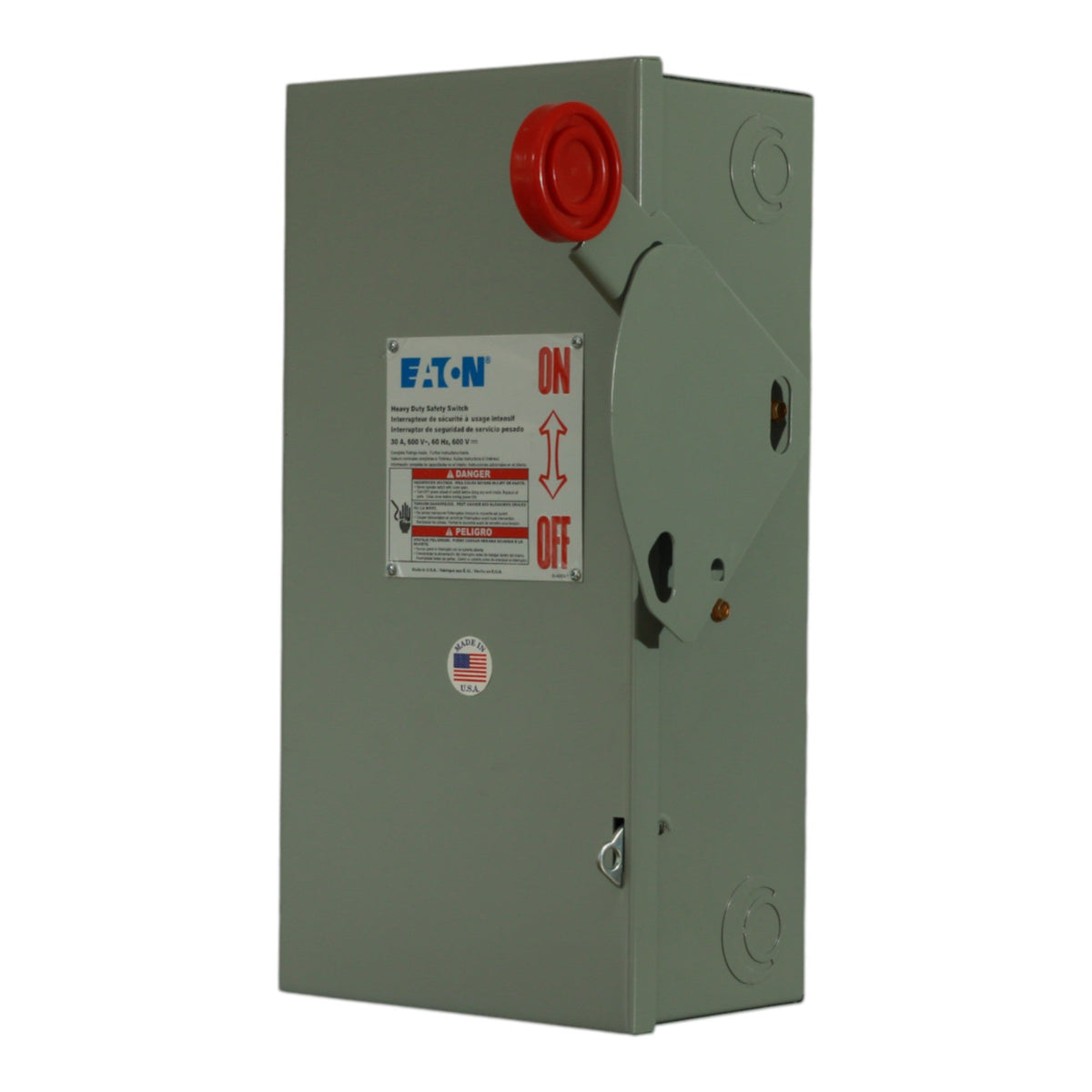 Eaton DH261UGK 30A 2P 600V Non-Fusible Heavy Duty Safety Switch NEMA 1 - Image 4