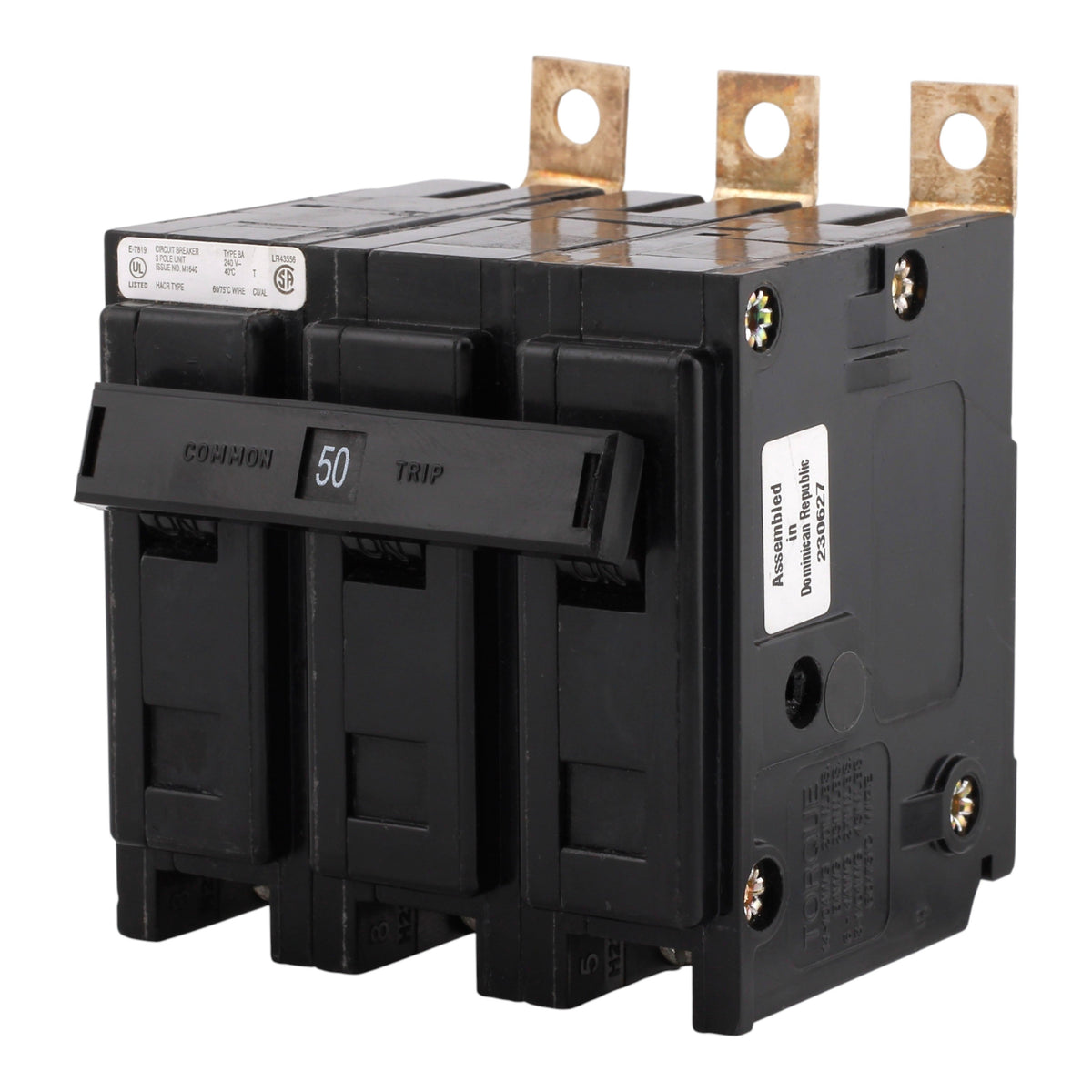 Eaton Quicklag BAB3050H 50A 3P 240V Thermal-Magnetic Bolt-On Circuit Breaker - Image 2
