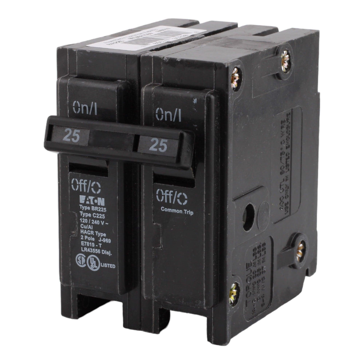 Eaton BR225 25 Amp Double Pole 240V Plug-In Standard Trip Circuit Breaker UL - Image 3