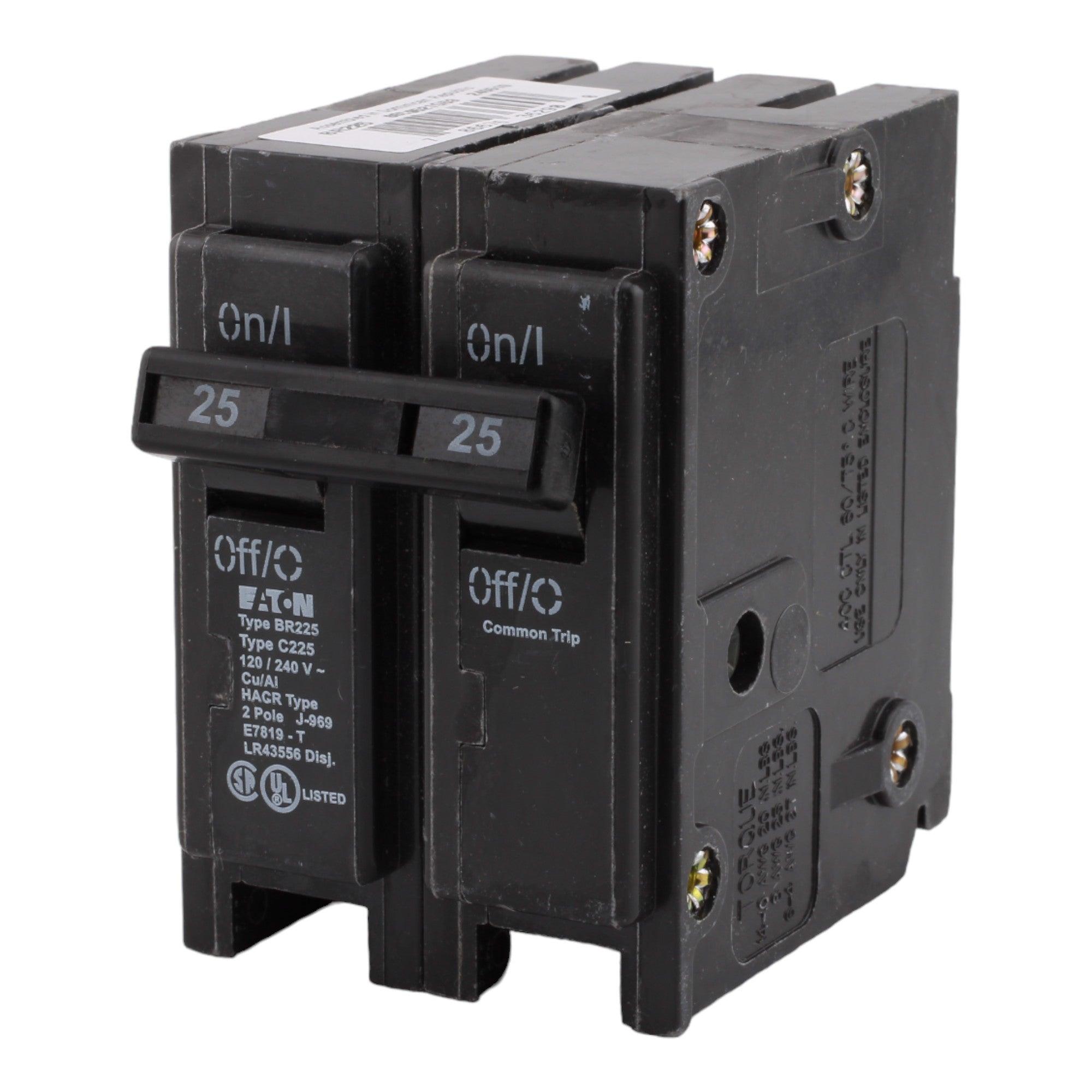 Eaton BR225 25 Amp Double Pole 240V Plug-In Standard Trip Circuit Breaker UL - Image 3
