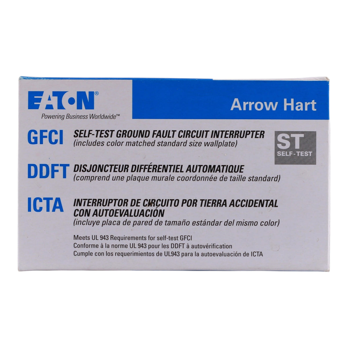 Eaton Arrow Hart, SGFD20W, 20A, 2P, 125V, GFCI, Blankface, Self-Test, Receptacle - Image 12