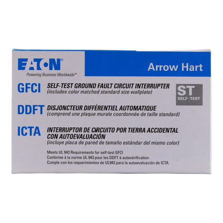 Eaton Arrow Hart, SGFD20W, 20A, 2P, 125V, GFCI, Blankface, Self-Test, Receptacle - Image 12