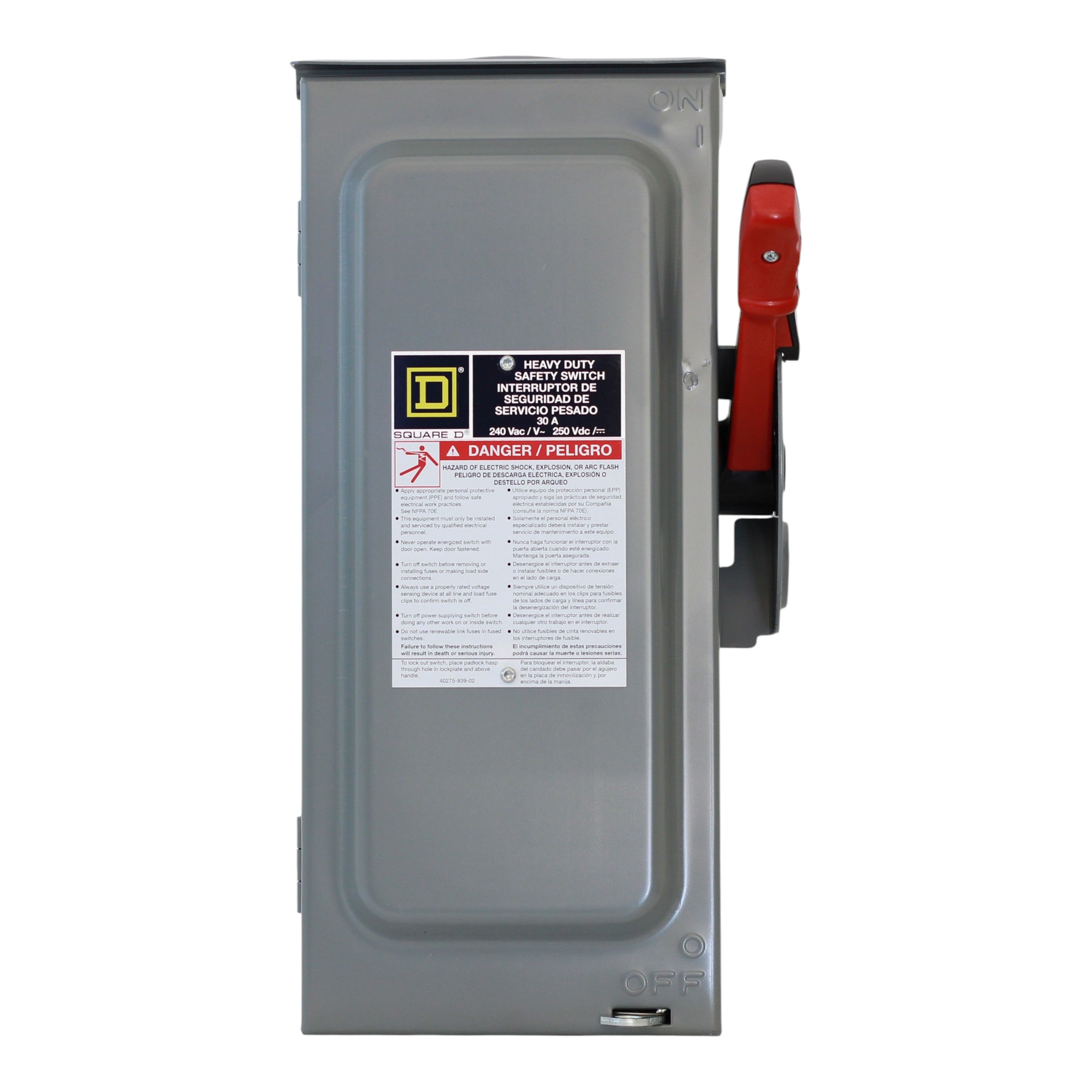 Square D, H221NRB, 30A, 2-Pole, 240VAC/250VDC, NEMA 3R, Heavy Duty Fusible Safety Switch - Image 5