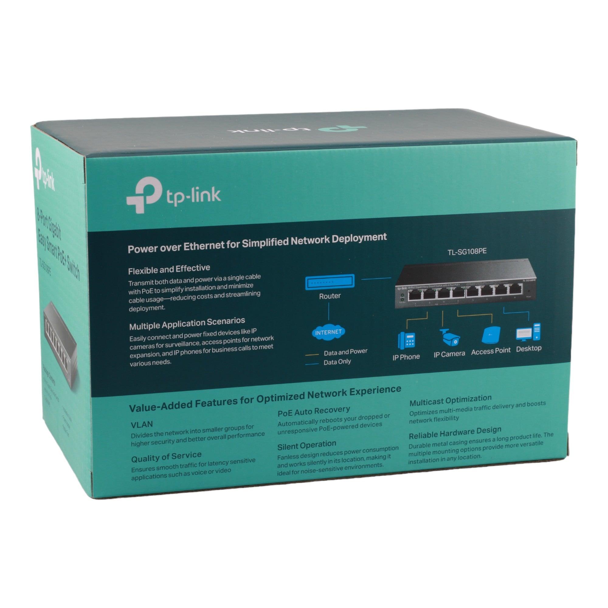 TP-Link TL-SG108PE 8-Port Gigabit Easy Smart Switch with 4-Port PoE - Image 3