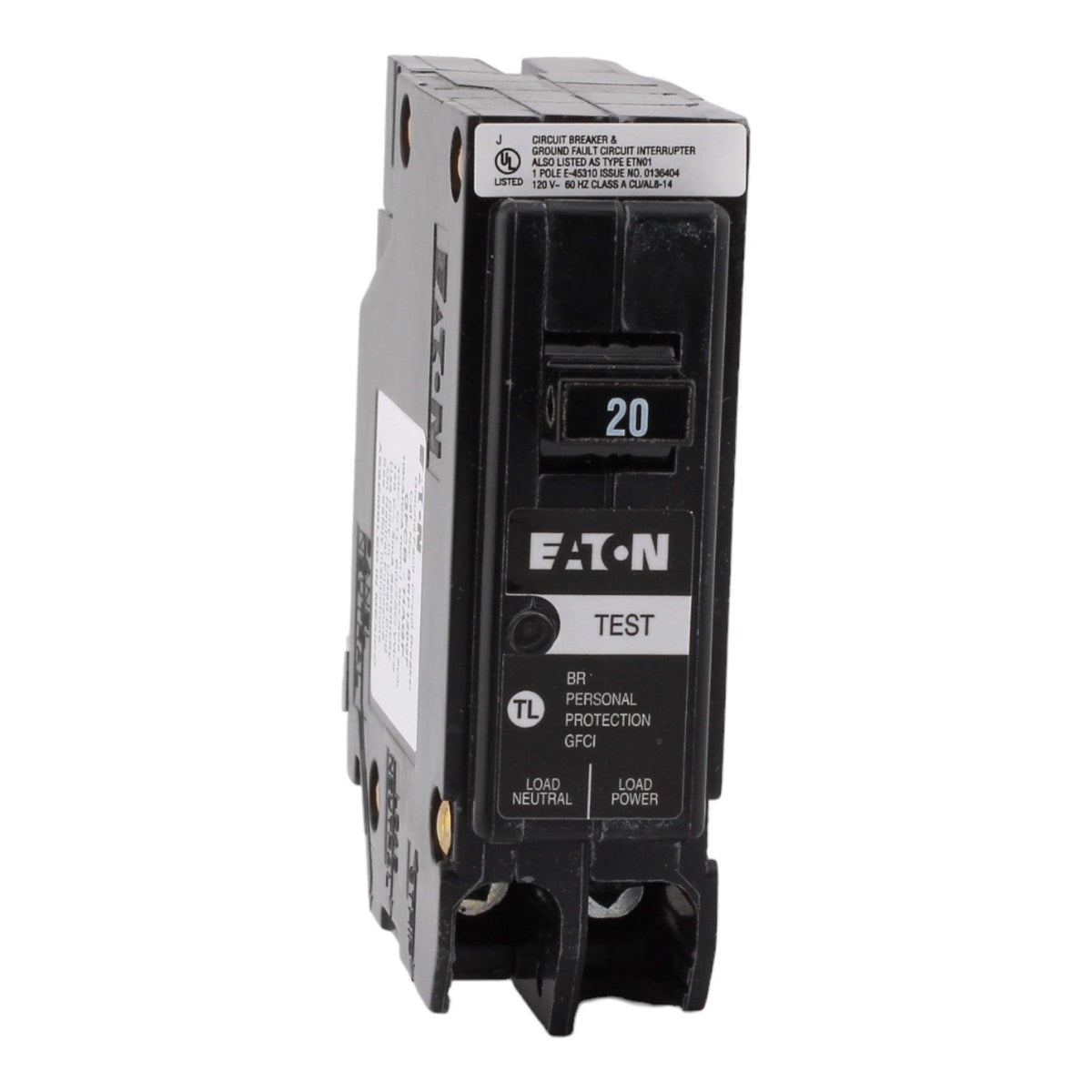 Eaton BR BRP120GF 20A 1P 120/240V GFCI Plug-On Neutral Circuit Breaker - Image 3