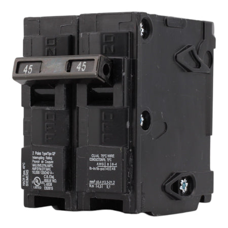 Siemens Q245 45A 120/240V 2-Pole Thermal Magnetic Circuit Breaker, Plug-In, 10kA Interrupt, Type QP - Image 3