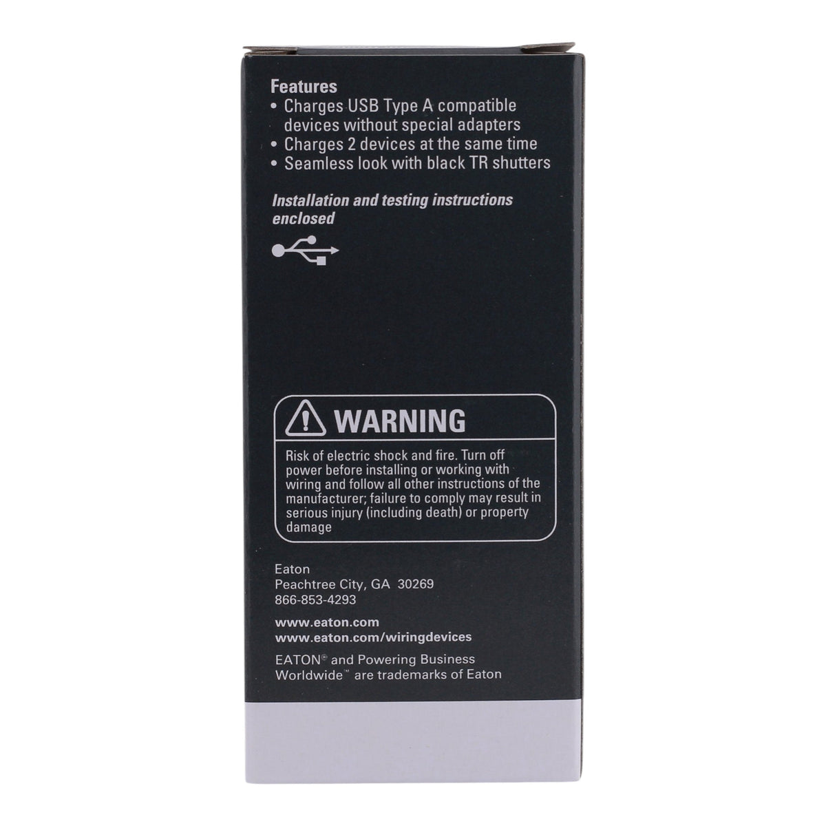 Eaton TR7766W-BOX, 20A, 125V, USB+Duplex Receptacle, TR, White - Image 5
