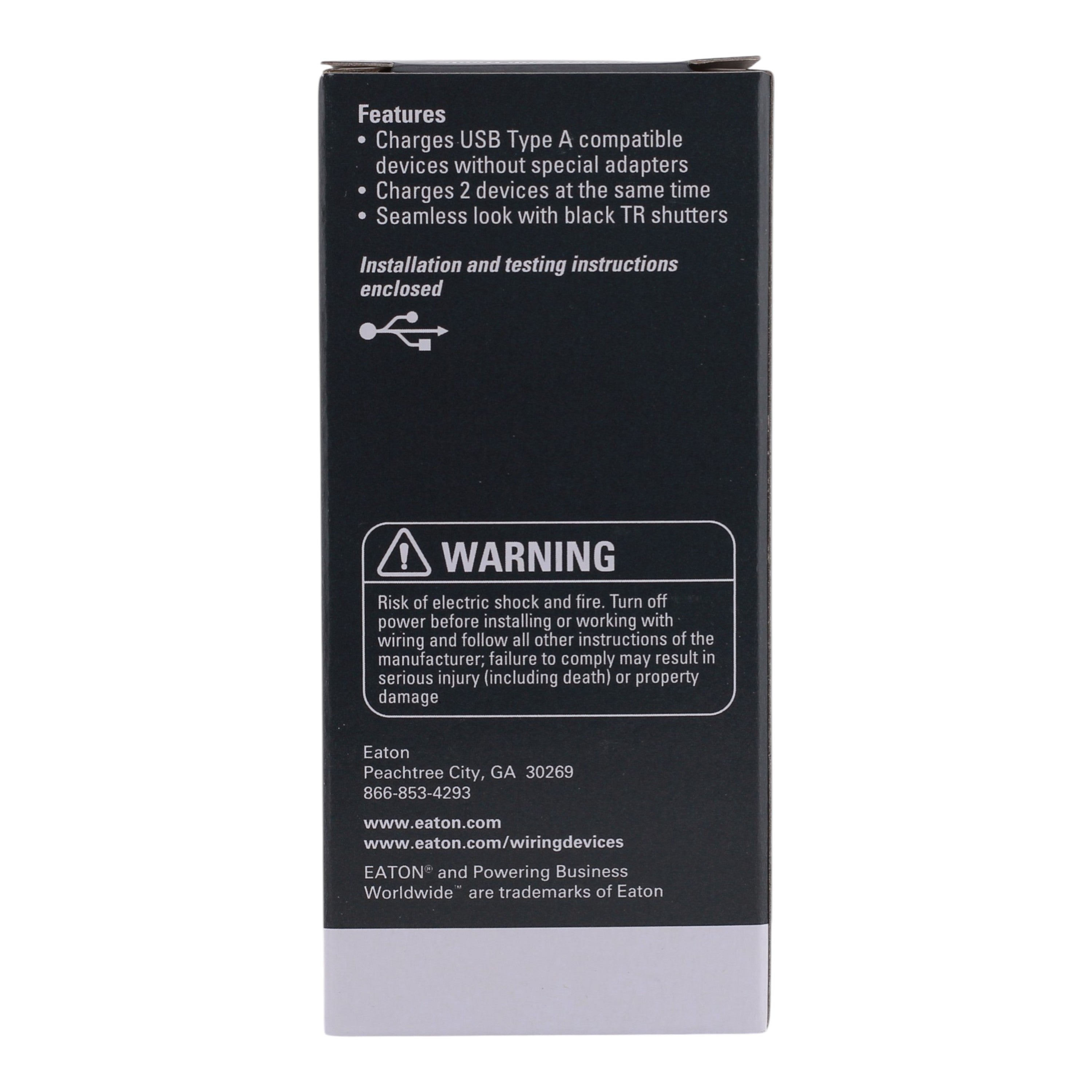 Eaton TR7766W-BOX, 20A, 125V, USB+Duplex Receptacle, TR, White - Image 5