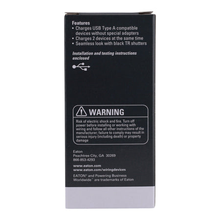 Eaton TR7766W-BOX, 20A, 125V, USB+Duplex Receptacle, TR, White - Image 5